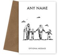 Personalised Card for Grandparents - GRANDKIDS - Celebrate a Wedding Anniversary with this Congratulations Card for Nanny and Grandad. 30th, 40th, 50th, 60th, 65th, 70th