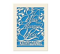 Personalised Card Gift for Birthday Anniversary Valentine's Day Mother's Day Keepsake Cards for Her Lover Couples Dad Mum Girl Women Wife Husband with Any Name (Blue)