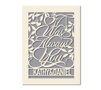 Personalised Card Gift for Birthday Anniversary Valentine's Day Mother's Day Keepsake Cards for Her Lover Couples Dad Mum Girl Women Wife Husband with Any Name (Grey)