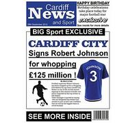 Personalised Cardiff City Newspaper Football Birthday Card