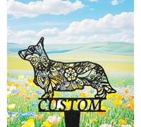 Personalised Cardigan Welsh Corgi Mandala Garden Stake, Custom Cardigan Welsh Corgi Zentangle Memorial Sign, Animal Gift, Dog Headstone, Pet Memorial Plaque, Pet Tribute