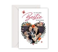Personalised Cards Best Friend Bestie Cards Greeting Cards Print on Both Sides Card with Envelope with Any Photo & Name & Text for Women Her Girls Classmate Roommate Friend (Design3)