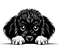 Personalised Caricature Dog Keyring, Many breeds and designs 3cm x 3cm. Lots of dog breeds and each one can be named. Also a great gift or dog memorial. (Poodle)