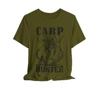 Personalised Carp Hunter T-Shirt Custom Hunter Name Family Carp Fishing Angler Fisherman Vintage Custom Apparel Birthday Gift Father's Day Summer Holiday Carp Hunting Adults & Kids Unisex Tee Top