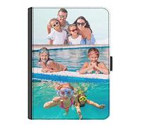 Personalised Case For Samsung Galaxy Tablet, S10, S9, S9FE, S8, S7, A9, A9+, A8, A7, Universal Case, Customise with Photo Collage, Leather Side Flip Folio Cover with 360 Swivel Feature - Three Image