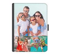 Personalised Case For Samsung Galaxy Tablet, S10, S9, S9FE, S8, S7, A9, A9+, A8, A7, Universal Case, Customise with Photo Collage, Leather Side Flip Folio Cover with 360 Swivel Feature - Three Image