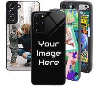 Personalised Case for Samsung S20, Custom Add Image, Photo, Text -Toughened Glass panel with shockproof TPU Rims | Optional Glow in the Dark | Custom Phone Case -1 image