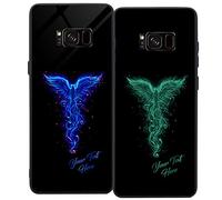 Personalised Case for Samsung S8, Slim Anti Scratch Glass panel with shockproof TPU Rims | Glow in the Dark Case | Custom Phone Case-Phoenix