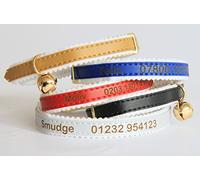 Personalised Cat Collar with Bell (Black) ~ Custom Made Kitten Pet ID
