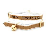Personalised Cat Collar with Bell (Gold) ~ Custom Made Kitten Pet ID