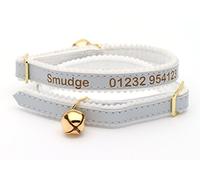 Personalised Cat Collar with Bell (Silver) ~ Custom Made Kitten Pet ID