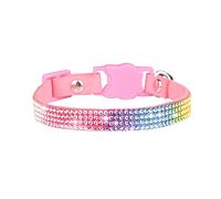 Personalised Cat Collars with Rhinestone Tie for Adjustable Puppy Collars with Metal Buckle Pet Gift for Small Dogs Kittens (XS)