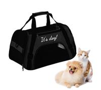 Personalised Cat/Dog/Pet Carrier Bag, Embroidery Soft-Sided Foldable Pet Carrier Bag with Name Airline Approved Travel Dog Carrier Customizable Design with Adjustable Shoulder Strap (Black, S)