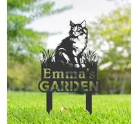 Personalised Cat Memorial Stakes, Cat Silhouette Yard Sign, Cat Grave Marker, Metal Cat Garden Sign, Kitten Pet Tombstones, Outdoor Garden Decor, Cat Tribute Garden Sign, Pet Memory Plaque