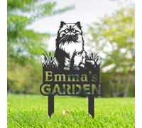 Personalised Cat Memorial Stakes, Cat Silhouette Yard Sign, Cat Grave Marker, Metal Cat Garden Sign, Kitten Pet Tombstones, Outdoor Garden Decor, Cat Remembrance Sign, Pet Tribute Gift