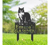 Personalised Cat Memorial Stakes, Cat Silhouette Yard Sign, Cat Grave Marker, Metal Cat Garden Sign, Kitten Pet Tombstones, Outdoor Garden Decor, Feline Garden Plaque, Pet Remembrance Stake