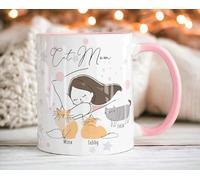 Personalised Cat Mum Name Mug, Cat Lover Gift, Birthday Present for Her