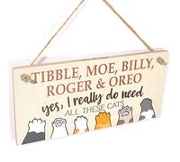 Personalised cat names sign - yes, I really do need all these cats crazy cat lady sign