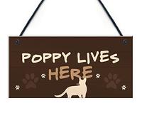 Personalised Cat Sign Any Name Lives Here Cat Lover Gift Hanging Home Decor Gift