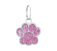 Personalised Cat Tags Dog Tags Engraved Pet ID Tags for Dogs & Cats, Custom Glitter Paw Print Stainless Steel Dogs Cat Name Tag