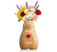 Personalised Cat Vase with Laser Engraved Name, Text or Message - Handmade Resin Vase, Heart-Holding Cat Statue for Home Decor - Personalised Vases Gift for Pet Lovers