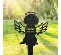 Personalised Cavalier King Charles Spaniel Memorial Plaque, Custom Dog Metal Garden Sign, Pet Grave Marker With Angel Wings, Pet Loss Gift, Pet Memorial Signs, Headstone