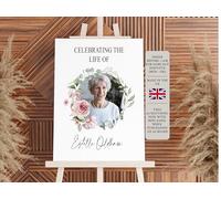 Personalised Celebration of Life Photo Sign - Custom Memorial Portrait Tribute - Funeral Remembrance Display - A2 Printed Foam Board FD7