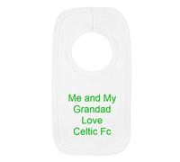 Personalised Celtic Football Style Baby Bib - Me and My Grandad Love - Beautifully Embroidered Gift