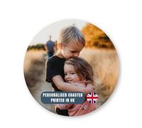Personalised CERAMIC Coaster Photo Printed Round - High Gloss Finish - Luxury Bespoke Handmade Gift - 10CM