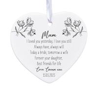 Personalised Ceramic Decoration, Custom Mother of the Bride Ornament Gift | Handmade in the UK | Gift for Mother of the Bride | Wedding, Christmas