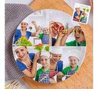 Personalised Ceramic Dinner Plates Custom Photo, Picture, Text, Logo - White Round 8inch, Kitchen Microwave & Dishwasher Safe, Thanksgiving Mother's Day Birthday Dinnerware Plate Gifts for Mom