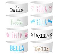 Personalised Ceramic Dog Bowl - Choose Your Own Design & Colour - Add Your Pet's Name