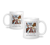 Personalised Ceramic Mugs for Best Friend - Friendship Gifts for Her Him Birthday Christmas Long Distance Coffee Cups 11oz (Friends give Hope)