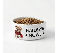Personalised Ceramic Pet Bowl - Custom Dog Bowl with Photo & Name