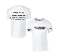 Personalised Certified Personal Trainer T-Shirt PT Training Fitness Gymwear Unisex Adult Top White