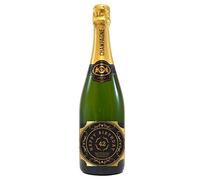 Personalised Champagne Bottle Engraved Gift Golden Label Round Ornate Vintage 1 x 75 cl