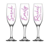 Personalised Champagne Prosecco Flutes, Bridesmaid Wine Glasses, Bridal Proposal Gift, Bridal Shower, Maid of Honour, Bachelorette Favours, Hen Do Party, Mother of The Bride, Wedding Guest