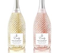 Personalised Champagne Wine Label Vinyl Sticker Funny Novelty Gift Birthday Anniversary - Custom Name Label for Wine (ROSÉ WhiteBackground)