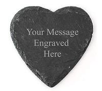 Personalised Charles Hendon Slate Heart Coasters - Home Décor, Housewarming Gift, Wedding Favour (Design 1, 1)