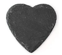 Personalised Charles Hendon Slate Heart Coasters - Home Décor, Housewarming Gift, Wedding Favour (Plain, 1)
