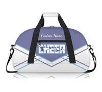 Personalised Cheerleading Duffel Bag for Girls | Custom Name Waterproof Sports Bag for Cheer, Gym & Travel | Cheerleader Team Gifts Bag with Adjustable Shouler Strap, Blue-Gray White