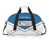 Personalised Cheerleading Duffel Bag for Girls | Custom Name Waterproof Sports Bag for Cheer, Gym & Travel | Cheerleader Team Gifts Bag with Adjustable Shouler Strap, Dark White Blue