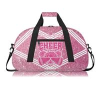 Personalised Cheerleading Duffel Bag for Girls | Custom Name Waterproof Sports Bag for Cheer, Gym & Travel | Cheerleader Team Gifts Bag with Adjustable Shouler Strap, Cheer Pink Glitter 4