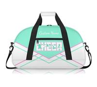Personalised Cheerleading Duffel Bag for Girls | Custom Name Waterproof Sports Bag for Cheer, Gym & Travel | Cheerleader Team Gifts Bag with Adjustable Shouler Strap, Cyan Pink White