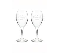 Personalised Cheers Wine Glass Set Personalised Memento Company Clear One Size