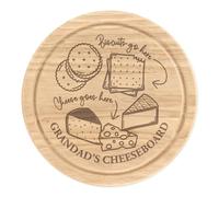 Personalised Cheese Goes Here Cheese Board Wooden Chopping Round 25cm Christmas