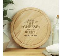 Personalised Cheese Makes Life Better Wooden Cheeseboard