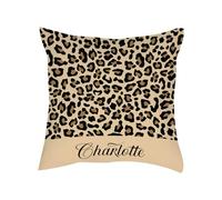 Personalised Cheetah print Cushion Custom Name, Leopard Print, Animal Print, Sofa decor Home Décor, Satin Throw Pillow/Cushion. (Satin Cushion Cover)