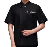 Personalised Chef Coat Short Sleeve Chef Jacket Custom Food Service Uniform Hotel Kitchen Restaurant Catering Work Uniform Chef Shirt for Men and Women