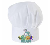 Personalised Chef Hat for children with your name Professional Cooks Hats Baker For Home Kitchen School Fully Adjustable Dinosaurs Team [099]